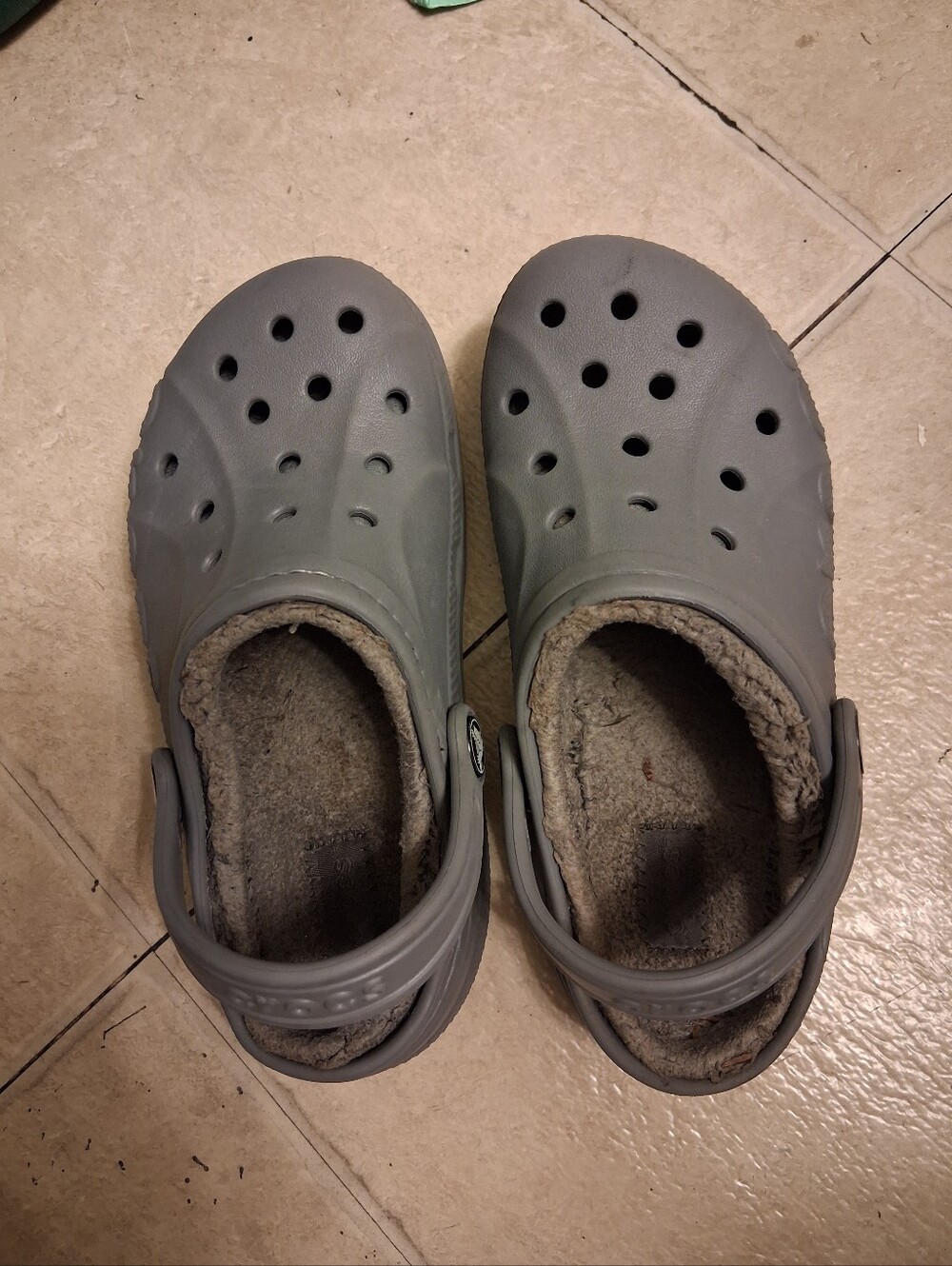Kids Gray Lined Clog Shoes size C13
